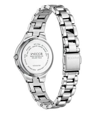 CITIZEN 【少し大きめの28mmケース】見やすさと可愛いらしさが魅力の電波時計 シルバー。防水 シンプル 日付 秒針 簡単ベルト調整。 シルバー