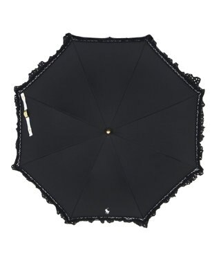 MOONBAT 【遮光/晴雨兼用日傘】POLO RALPH LAUREN(ポロ ラルフローレン) エンブフリル 長傘 遮熱 UV ブラック