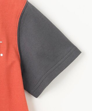 J.PRESS KIDS 【100-130cm】50/2 トリコストライプ 切替Tシャツ オレンジ系