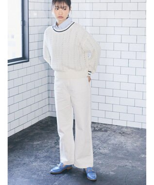 earth music&ecology コットンツイルバギーパンツ Off White