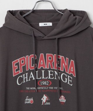 WEGO 【ユニセックス着用ITEM/手洗い可】ロゴノースリーブパーカー スミクロ