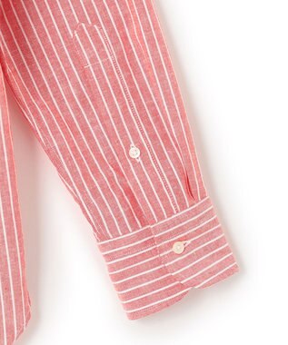J.PRESS MEN 【WEB・一部店舗限定】リネンコットンストライプ シャツ/B.D レッド系1
