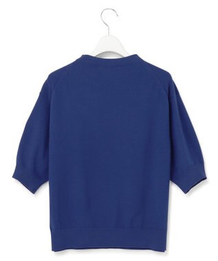 23区 S 【洗える】ヴィスコースストレッチ 半袖 ニット ブルー系