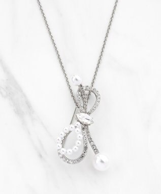 TOCCA 【八木アリサさん着用】SHAKE RIBBON 2WAY BROOCH NECKLACE ブローチネックレス シルバー系