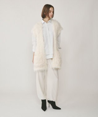 GRACE CONTINENTAL 起毛ニットベスト ホワイト