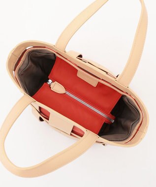 Y'SACCS 【リサイクルレザー】メッシュかごバッグ　small ナチュラル×オレンジ