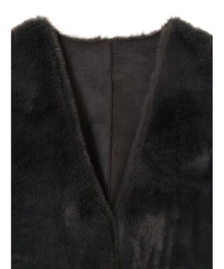 AMERICAN HOLIC 丈違いフェイクファーベスト Charcoal Gray