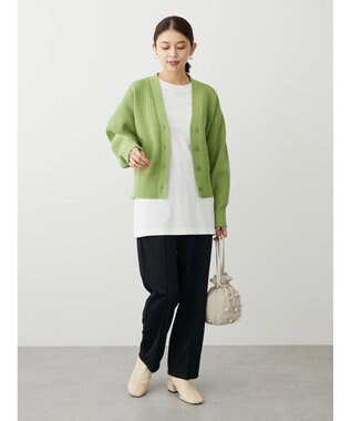 Green Parks スポンディシュ畦編みショート丈カーディガン Green