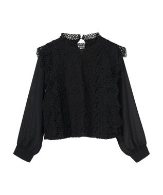 Green Parks ・Ｐｅｔｉｔ　Ｆｌｅｕｒ　イロイロレースブラウス Black