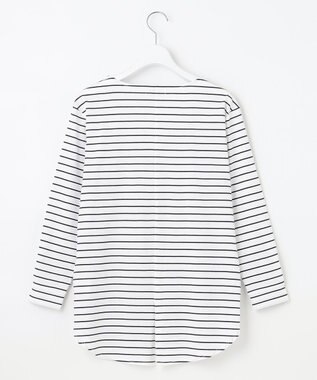 J.PRESS LADIES S ベーシックジャージー ボーダー ロングＴシャツ カットソー ホワイト系1
