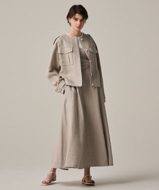 uncrave ヘリンボーン リネン ブルゾン（uncrave WHITE） フラックスA