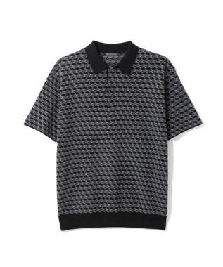 ZERO HALLIBURTON 半袖モノグラムニットポロシャツ ZHG-M5A4d 85116 ブラック