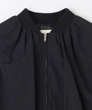 NAVE 【Nave　洗える】ソフトタフタ  スリットスリーブ ブルゾン ブラック系