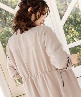 Tiaclasse L 【洗える】シルエットの変化を楽しめる麻調ドロストジャケット グレージュ