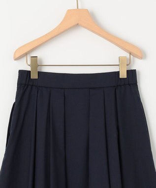 組曲 レースパネルプリント タックフレアスカート ネイビー系