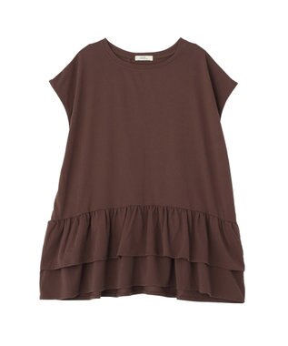 earth music&ecology 【接触冷感】ラッフルヘムプルオーバー Brown