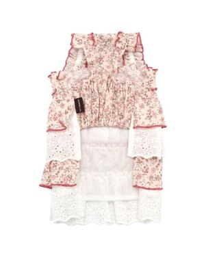 PET PARADISE ペットパラダイス 小花 ふりふり ワンピース 小型犬 ピンク×ホワイト