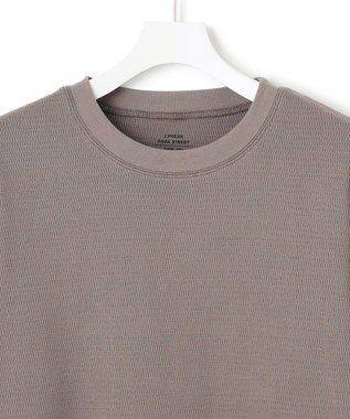 J.PRESS YORK STREET 【UNISEX】ハニカムワッフル Tシャツ ライトグレー系