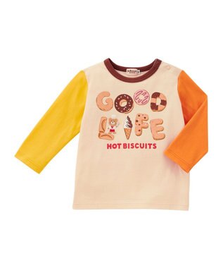 MIKI HOUSE HOT BISCUITS 【80-120cm】GOOD LIFE 長袖Tシャツ アイボリー