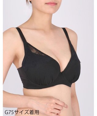 WACOAL ブラジャー 【小さく見せるブラ】 着やせ効果 ボリュームを逃がしてほっそり 脇高設計 Hカップまで対応 大きいサイズ レディース フルカップ BMM322 /ワコール ブラック