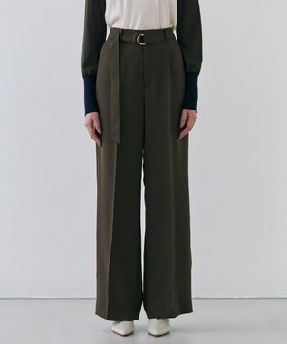 BEIGE， 【洗える・Precious 4月号掲載】JASMINE / ベルト付きワイドストレートパンツ Khaki