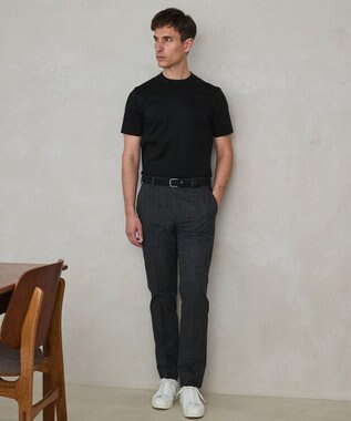 GOTAIRIKU 仕事で着られる綿100%【クルー以上モック未満】カバーネック DRESS Tシャツ(26年モデル) ブラック系