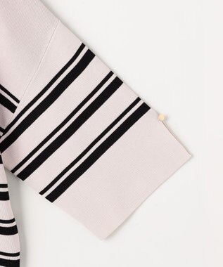 ANY SIS 【アイスタッチ】ボートネックニット プルオーバー ベージュ×ブラック