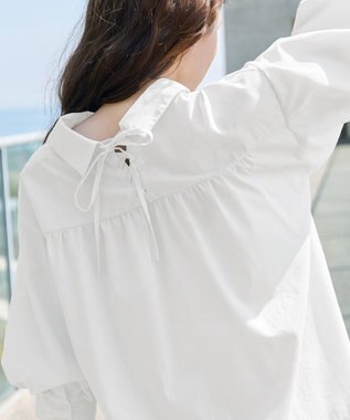 Tiaclasse 綿混ローン袖バルーンブラウス オフ