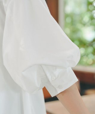 Tiaclasse 綿混ローン袖バルーンブラウス オフ
