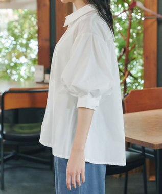 Tiaclasse 綿混ローン袖バルーンブラウス オフ