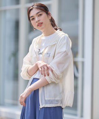 ANY 【WEB限定】シアーフードブルゾン アイボリー