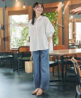 Tiaclasse 綿混ローン袖バルーンブラウス オフ