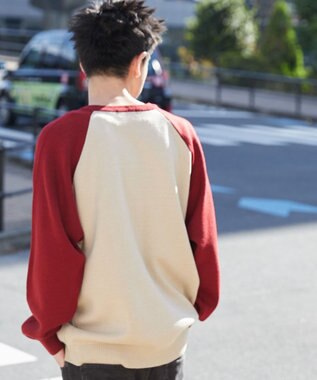 WEGO ラグランジャガードグラフィックプルオーバー ワイン