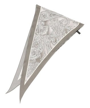 23区 Erica ペイズリー柄 ダイヤ スカーフ ライトグレー系