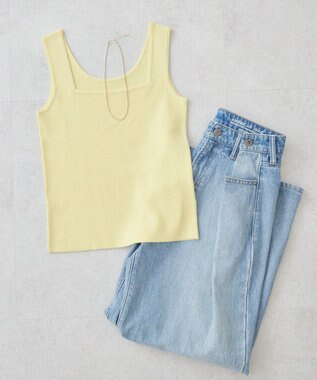 AMERICAN HOLIC 総針スクエアタンクトップ Lemon Yellow