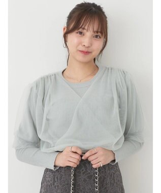 earth music&ecology チュールドッキングニットプルオーバー