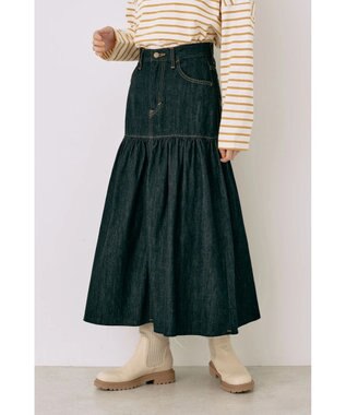 earth music&ecology Ｌｅｅ×ｅ．ｍ．ａ．ｅ．デニムフリルスカート Indigo