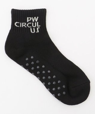 PW CIRCULUS 【虫よけ加工】【WOMEN】ブランドロゴ ショートソックス  ゴルフ ブラック系