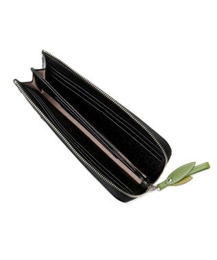 IBIZA アニマーダ　牛革　L字ファスナー長財布（パンダ） 黒