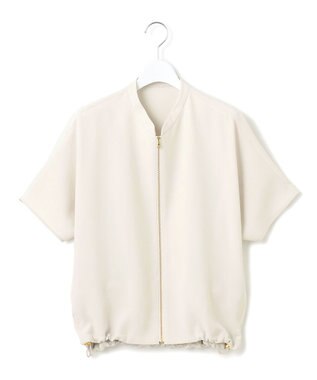 23区 【一部店舗限定/吸水速乾/UVカット/接触冷感】ストレッチジョーゼット フレンチスリーブ ブルゾン ベージュ系