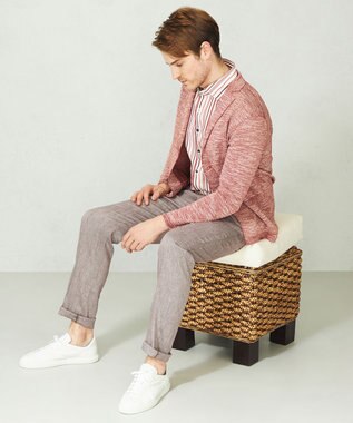 JOSEPH ABBOUD 【ウエストも伸びる/ストレッチ】 リヨセルリネンムーブパンツ ダークブラウン系