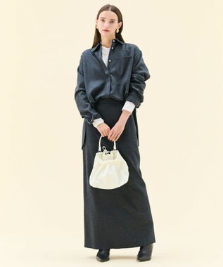 BEIGE， MONTAIGNE / ウールオーバーサイズシャツ C.Gray