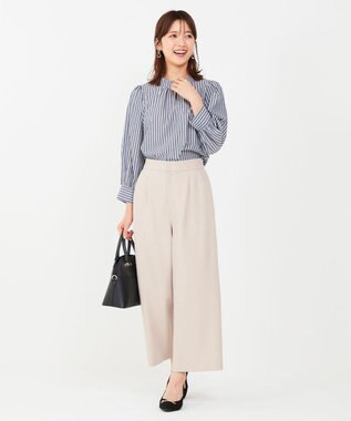 ANY SIS 【シリーズ累計7万本突破！】サーモ2WAYストレッチ ワンタック ワイドパンツ アイボリー