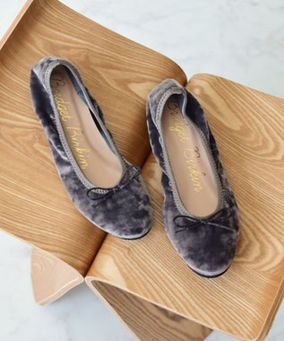 Bridget Birkin ＜抗菌消臭＞【Bridget Birkin】スクエアデイリーバレエシューズ グレー雑材