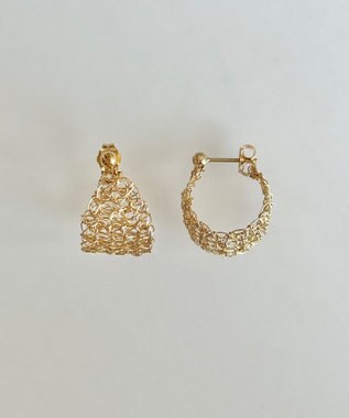 CASUMINO 【手編み/K14gf】leaf pierce ピアス gold