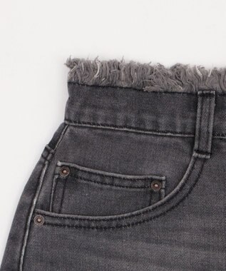 WEGO フリンジロングスリットデニムスカート デニムブラックソノタ