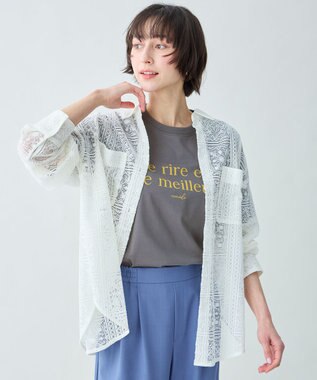 ANY L レースオーバーシャツ エクリュ