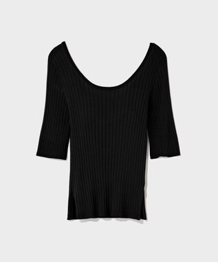 GRACE CONTINENTAL リブニットトップ ブラック