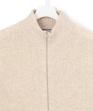 J.PRESS YORK STREET 【UNISEX】ウールカシミヤ ジップアップニット ベージュ系