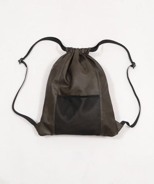 WEGO PUポケットデザインナップサック ブラウン